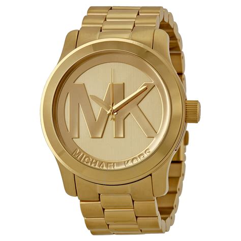 michael kors gold tone mk logo bracelet|Michael Kors gold bracelet watch.